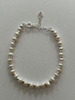 Armband aus Sterling Silber & weissen Süsswasserperlen