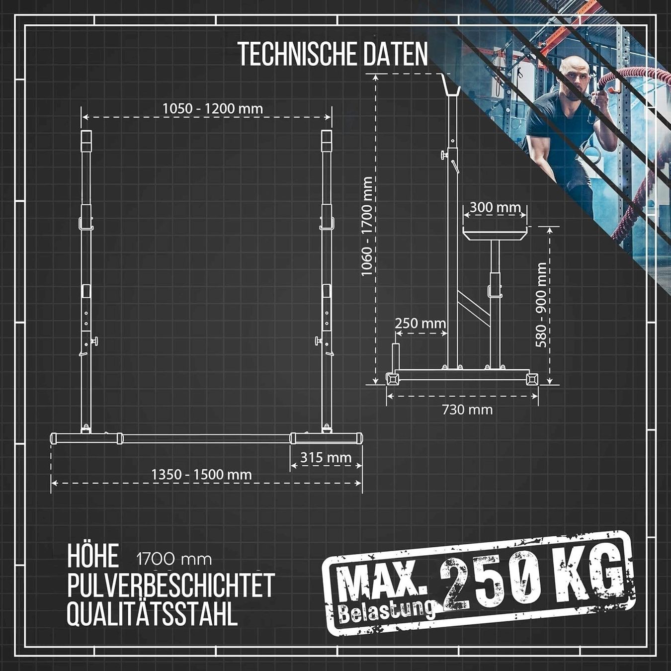 Panche per pesi: K-Sport KSSL070.2 Multi Squat Rack – Nuovo e nell'imballaggio originale da Bottighofen venduto da zaap 6