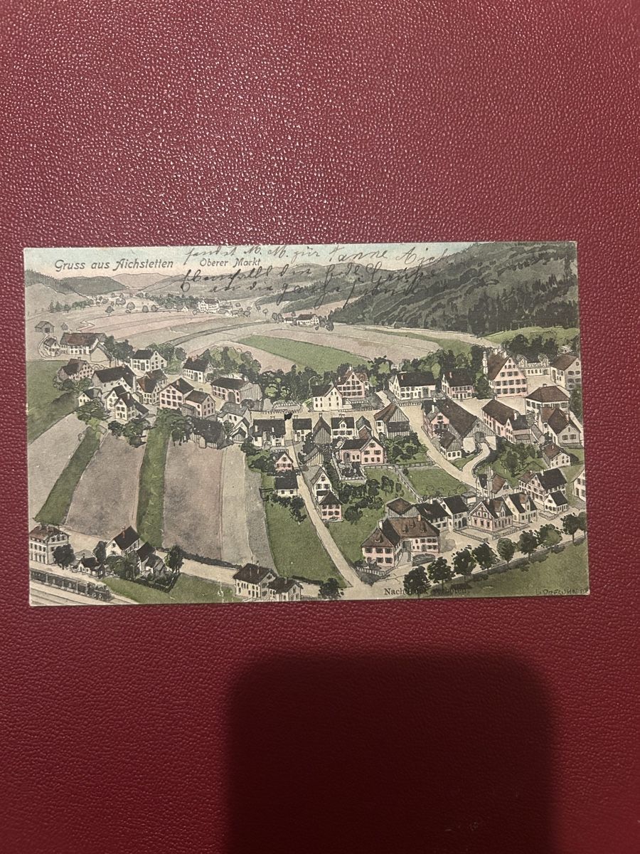 Ansichtskarten: Gruss aus Aichstetten 1908 – Gebraucht aus Breganzona von Milesbo