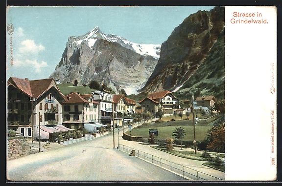 Ansichtskarten: Grindelwald, Strassenpartie mit Hotel Kr – Gebraucht aus Berlin von bartko-reher