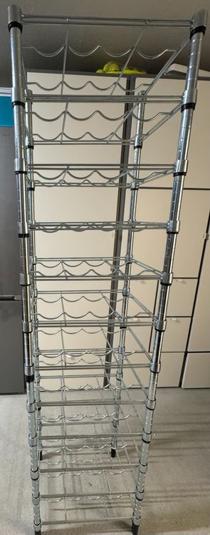 Weinregal für 48 Flaschen aus Stahl Chrom 1