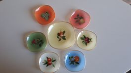 Vintage Obst Teller Schalen Set 7-teilig 50er/60er Jahre