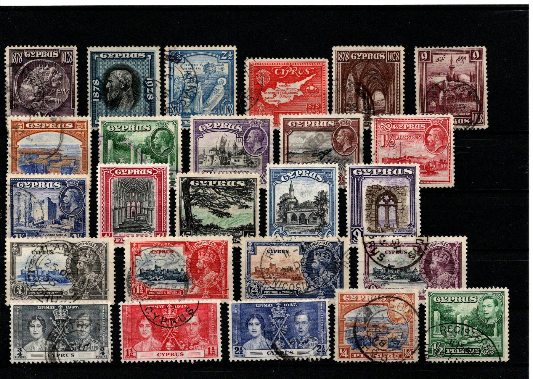Tutti i francobolli: lot de timbres-poste de Chypre 1928-1955 – Usato da Moutier venduto da Phillegrec