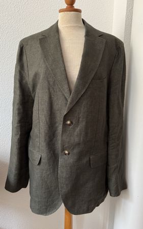 Blazer Massimo Dutti Homme, Taille 54, 100% Lin, kaki