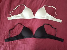 2 BHs Migros Essentials, Grösse 80A – schwarz & weiss