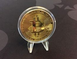 Bitcoin Gedenkmünze goldfarben 40 mm – Sammlermedaille