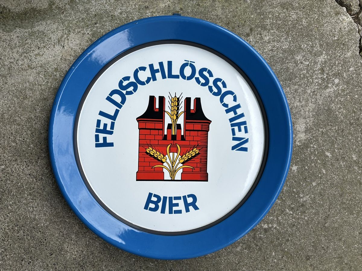 Insegne: Feldschlösschen Bier Werbung Reklame – Usato da Reinach AG venduto da rares75