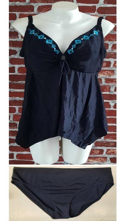 Costumi da bagno & Bikini: ULLA POPKEN Badekleid, Diamondmuster, Softcup Dunkelblau 54 – Usato da Seuzach venduto da VT-Collections2