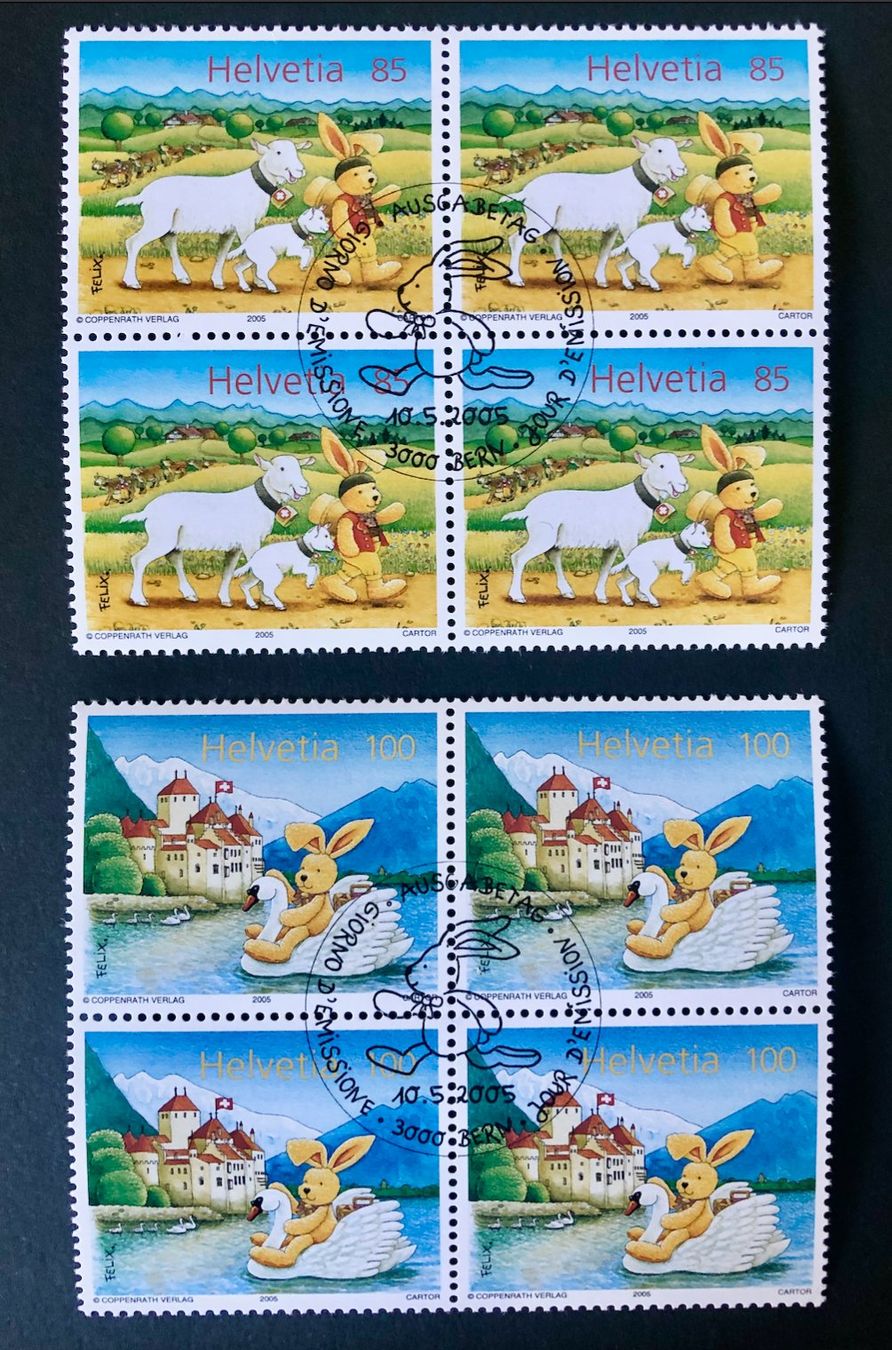 Tutti i francobolli: Viererblock Nr.1163/1164 mit Stempel Bern 2005 – Usato da Aarau venduto da Billa007