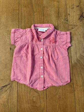 Mon Coeur Baby-Bluse, Gr. 74 (9M), Rosa mit Herzchen