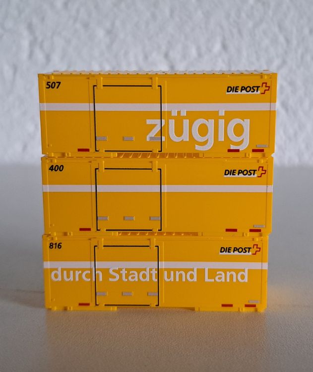 RhB Post Container 3 x Kato Neu siehe Bilder Spur N (Neu (gemäss ...