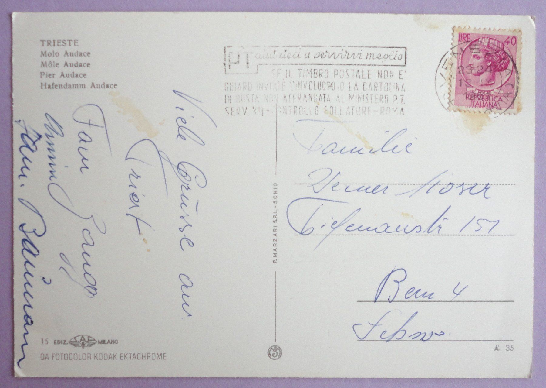 Cartes postales: Trieste - Molo Audace – Défectueux à Fétigny par Billy2miny 1