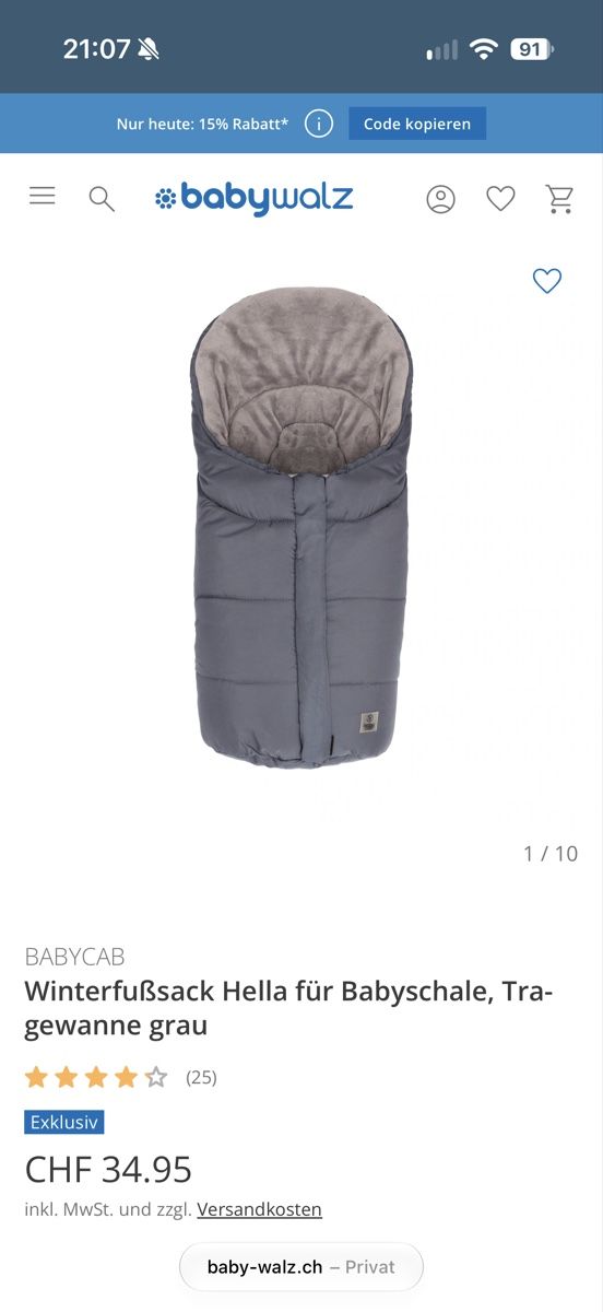 Schlafsäcke: Babycab Winterfussack – Gebraucht aus Glattfelden von T.DY 4
