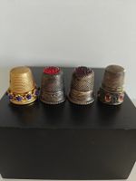 ​4 Antike / Vintage Fingerhüte – Silber & (Edel) Steinen