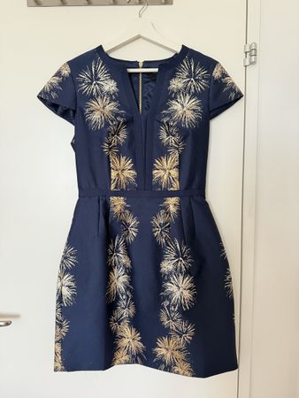 Kleid Ted Baker Tzalla, Gr. 38, blau, Jacquard, neu