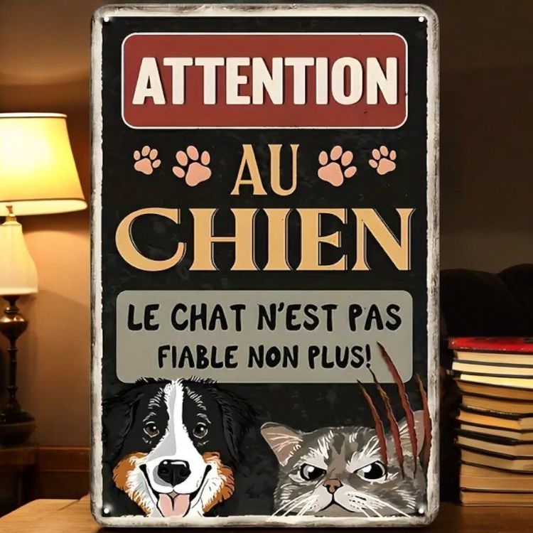 panneau métallique chien de garde profil - Tuincentrum Pelckmans