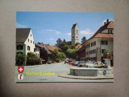 AK Gelterkinden Baselland mit Kirche Dorfplatz 1987