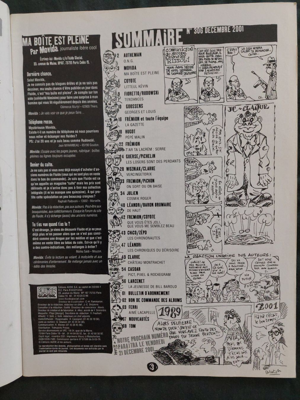 Fumetti: Fluide Glacial No 306 Déc. 2001 TBE – Usato da Genève venduto da Blu_BD 2