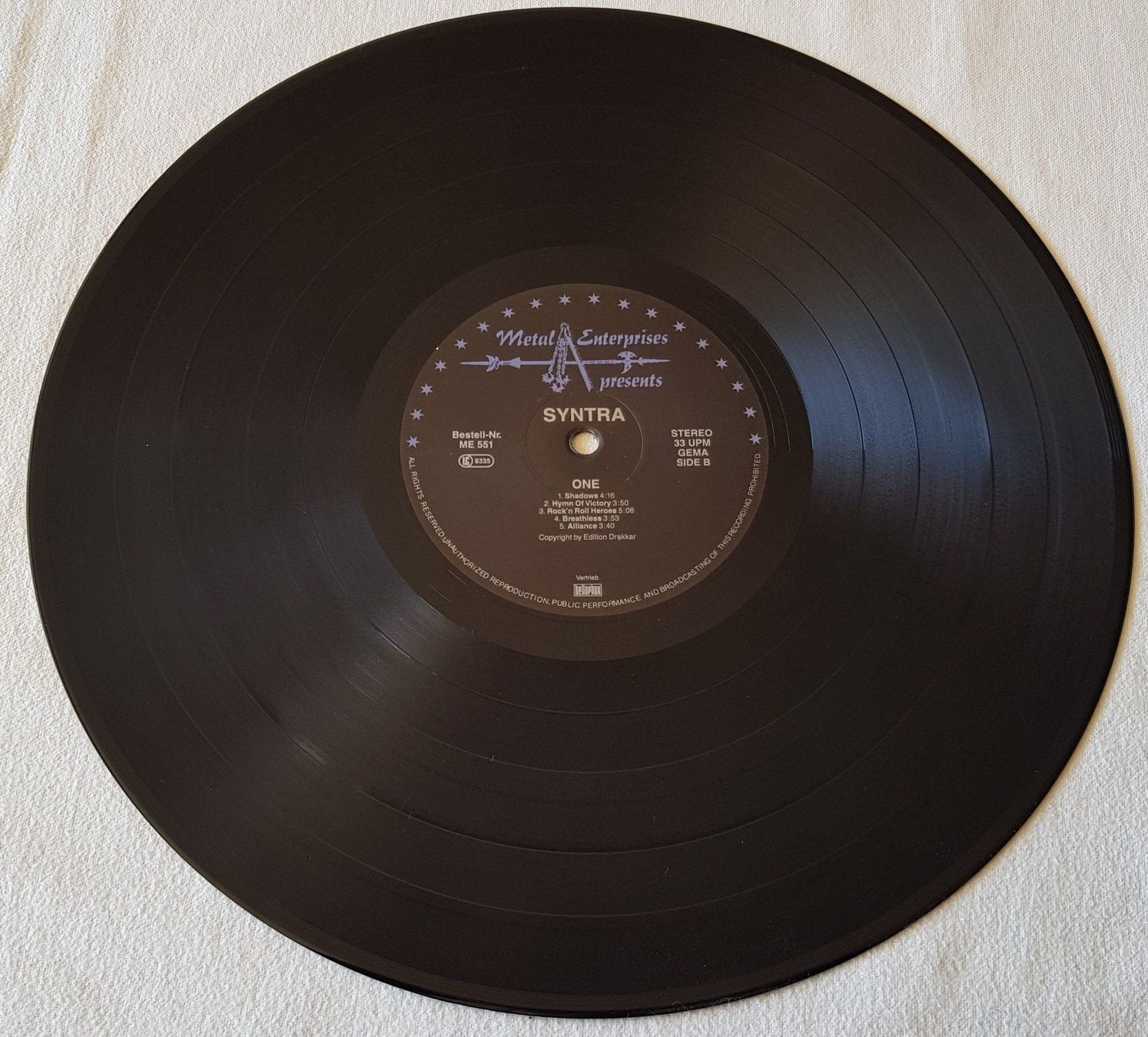 Schallplatten: Syntra - One - LP - 1990 - First Press - Metal Enterprises – Gebraucht aus Uster von Zardodel 3