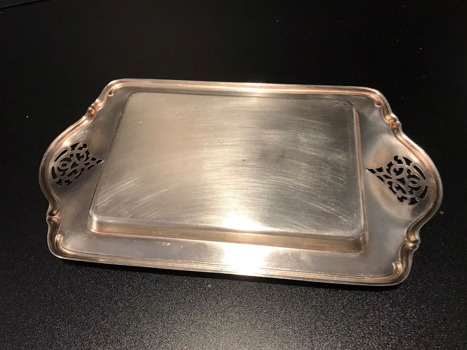 Piatti di portata: Alte Schale mit Glaseinsatz – Usato da Einsiedeln venduto da artgallery59 4