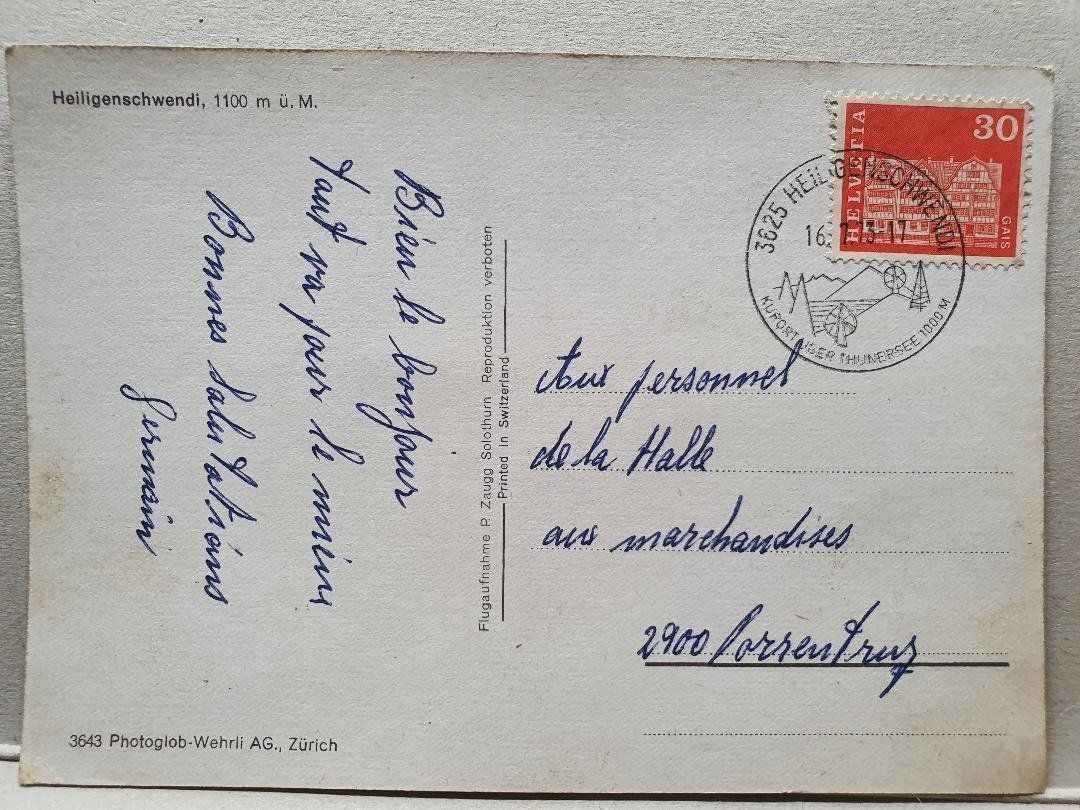 Ansichtskarten: HEILIGENSCHWENDI  -  1973 – Gebraucht aus Delémont von Domdom1 1