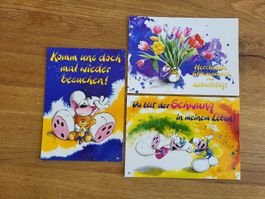 Diddl alte vintage Postkarten Set Nr. 11-g, 46-g, 72-d Rar
