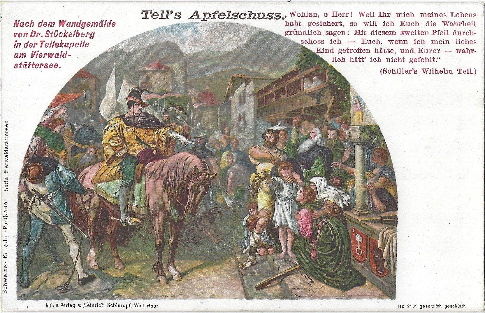 Cartoline postali: Tell's  Apfelschuss. – Usato da Bütschwil venduto da Jackson1A