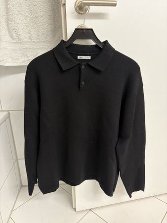 Zara Langarm Polo schwarz Grösse L in gutem Zustand