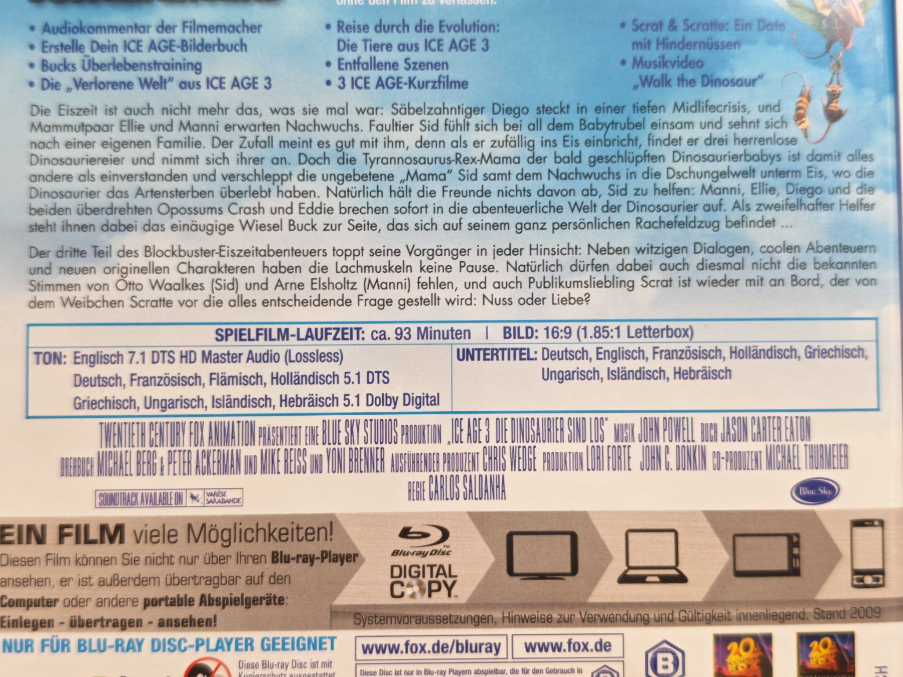 Tutti i DVDs: Ice Age 3 - Die Dinosaurier sind los – Usato da Liestal venduto da Kratzilla 4