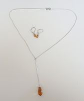Schmuckset: Halskette mit Anhänger & Ohrringe, Silber 925