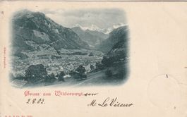 Wilderswyl-Karte gelaufen 1902