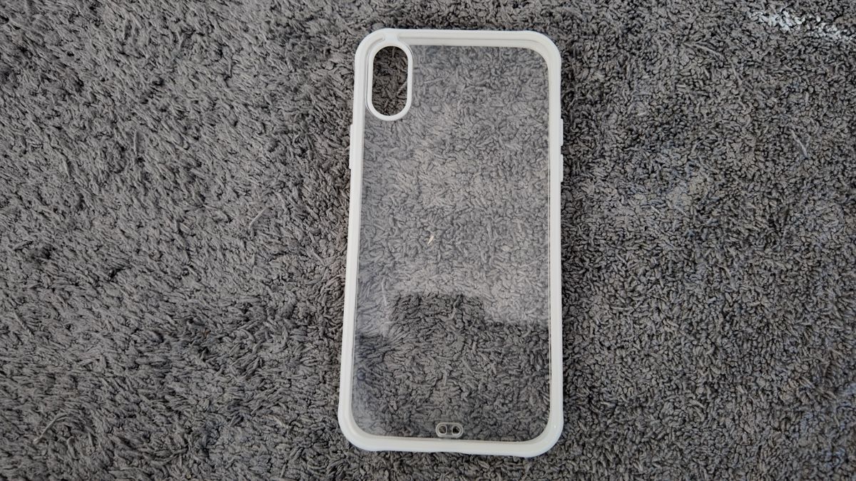 Cover & Protezioni schermo: Coque d’iPhone X/XS transparente avec bords blanc solide – Nuovo e nell'imballaggio originale da Denges venduto da val_j8w7