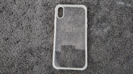 Coque d’iPhone X/XS transparente avec bords blanc solide