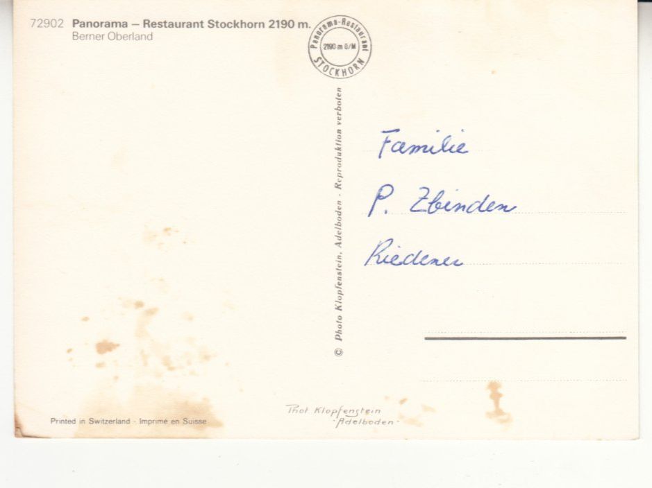 Cartoline postali: Stockhorn ca. 1970 – Usato da Bürglen TG venduto da StampGraf 1