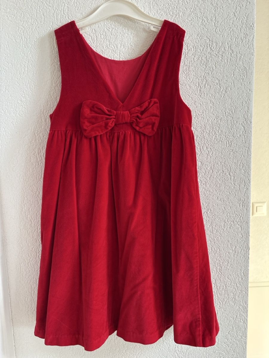 Vertbaudet Kleider & Röcke: Robe velours rouge Vertbaudet taille 10 ans – Neu (gemäss Beschreibung) aus Lonay von hau_2pyt 1