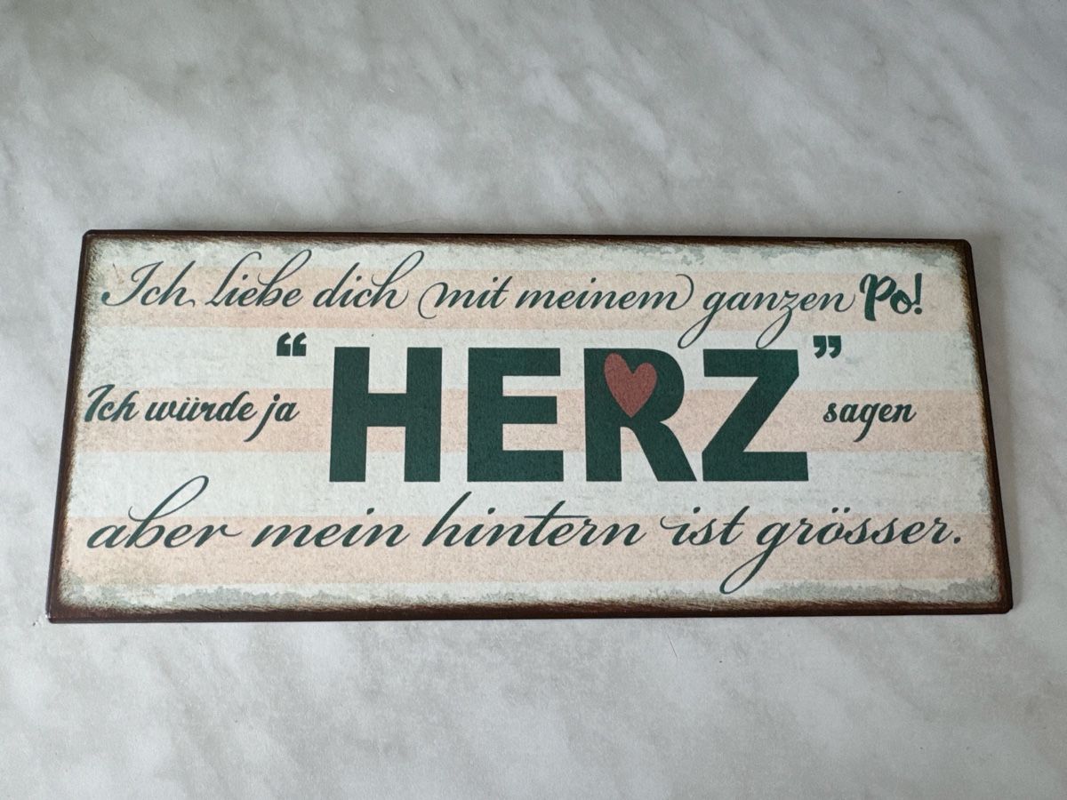 Ecriteaux: Dekoschild "Herz" Schriftzug  – D'occasion à Heiden par Bettyk11.
