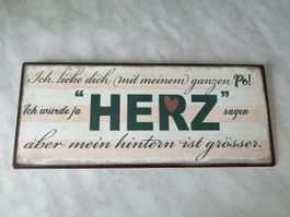 Dekoschild "Herz" Schriftzug 