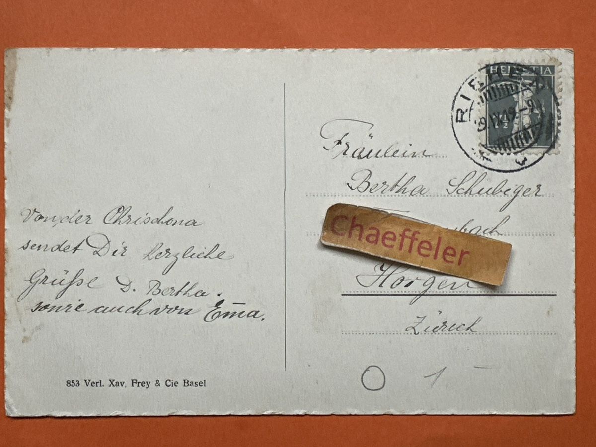 Ansichtskarten: Alte Ansichtskarte St. Chrichona, Basel mit Marke! – Defekt aus Zürich von Chaeffeler 2