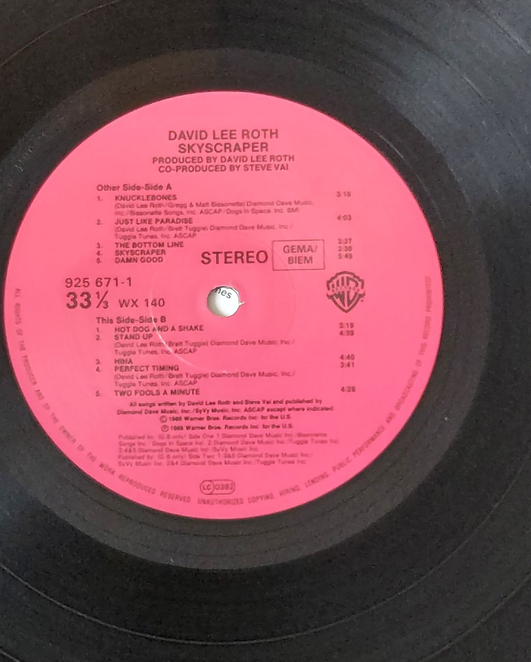 Dischi in vinile: LP - DAVID LEE ROTH - SKYSCRAPER – Usato da Steckborn venduto da Quo7 2