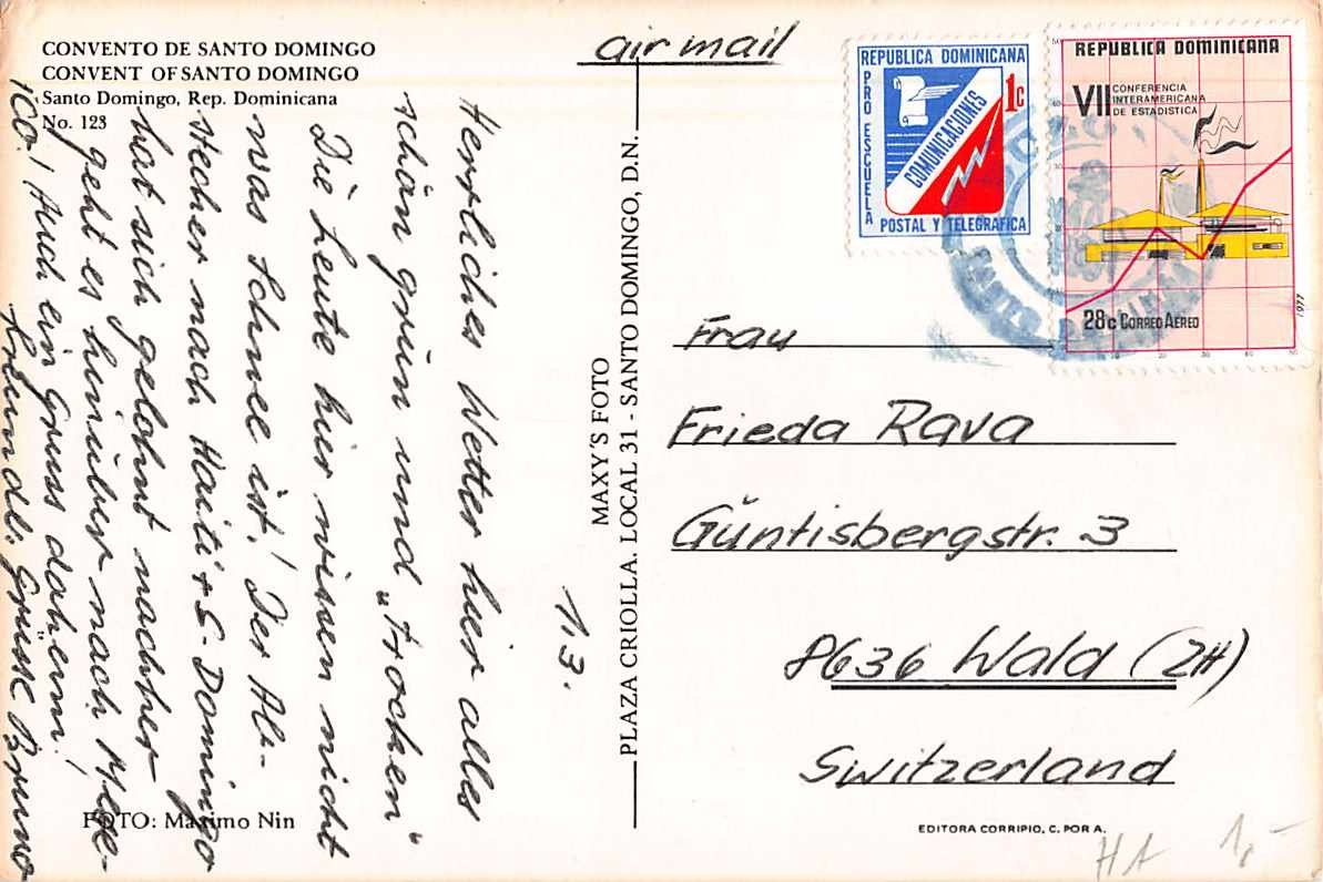 Cartoline postali: EXOTISCHE Ansichtskarten 5x KARIBIK - in die Schweiz – Usato da Lufingen venduto da TopAnsichtskarten 9