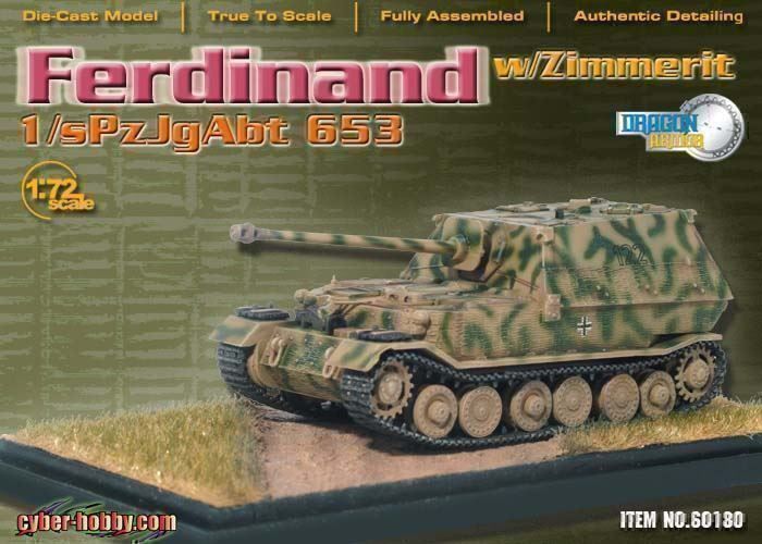 Kit di modellismo & Modellini statici: Dragon Armor Ferdinand mit Zimmerit 653 - Modellpanzer 1/72 – Nuovo e nell'imballaggio originale da Aarau venduto da Zemsi