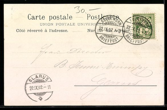 Cartoline postali: Litho Solothurn, Stadtansicht mit Kirche – Usato da Berlin venduto da bartko-reher 1