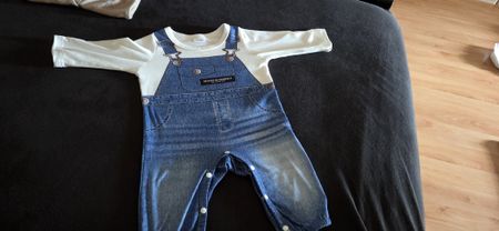 Baby Strampler Jeansoptik Grösse 1-3M 
