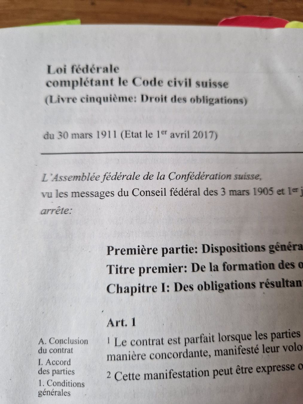 Libri: Code des obligations Suisse – Usato da Vuadens venduto da adrien8 1