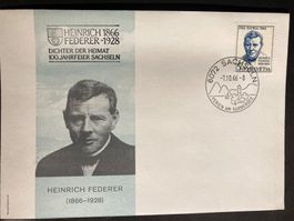 Schweiz 1966 Sonderstempel+Ca Heinrich Federer Sachseln PP 5