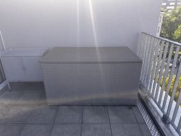 Grosse Rattankissenbox schwarz/anthrazit