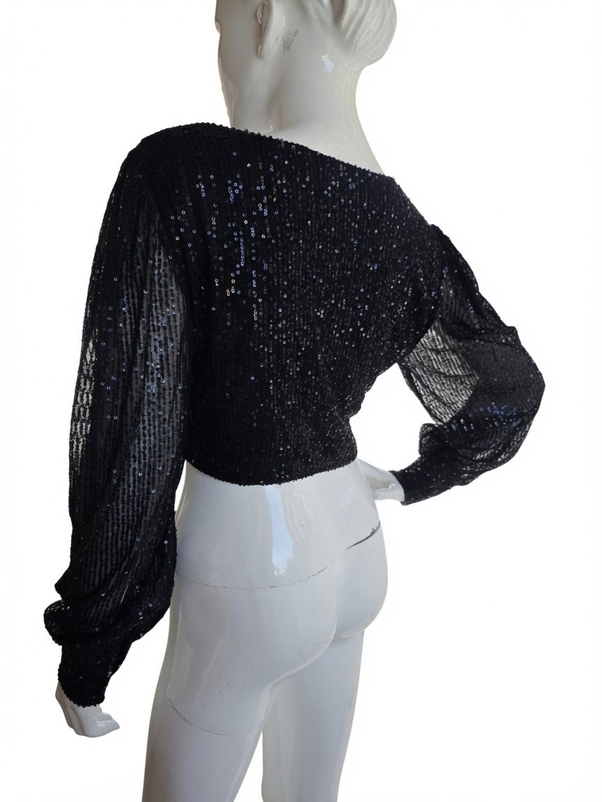 Tops: Top con paillettes nero a maniche lunghe -  – Gebraucht aus Massagno von let_6pgs 1