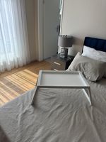 IKEA KLIPSK Tablett/Bett-Tray, klappbar, hellgrau