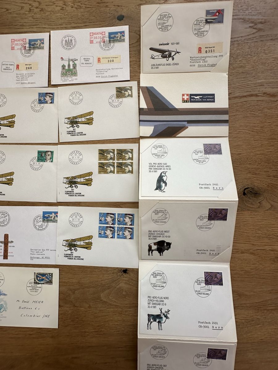 Alle Briefmarken: Schweiz - 30x Flugpost schönes Lot – Gebraucht aus Schmitten / FR von Samsara169 4