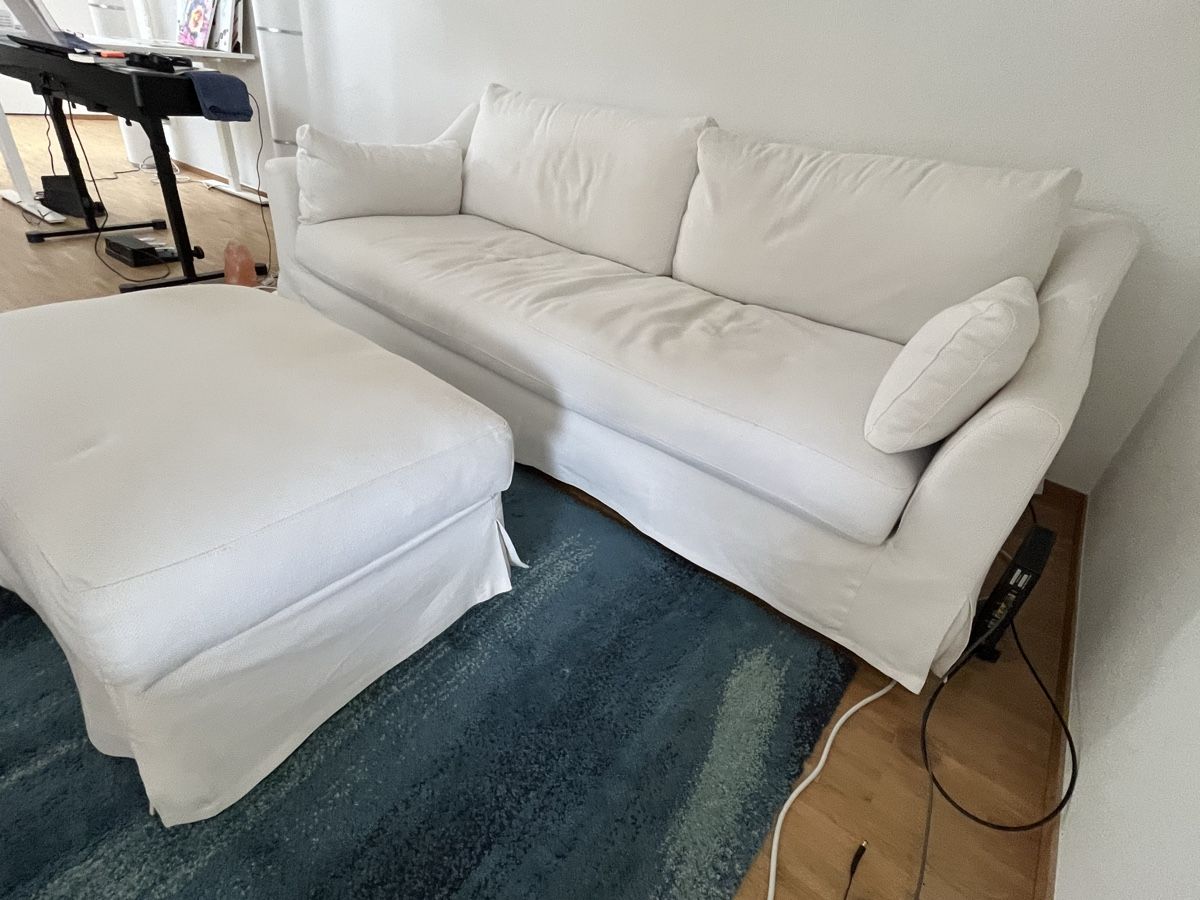Divani: Ikea Färlöv 3-er Sofa und passende Sitzhocker – Usato da Zwingen venduto da schoggimuckibaer 2